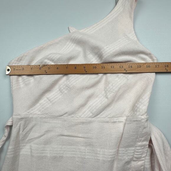 Free People Dress Womens Medium Pink Linen One Shoulder Midi Beach At Leisure - Picture 12 of 16